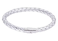 Geflochtenes Lederarmband in Silber